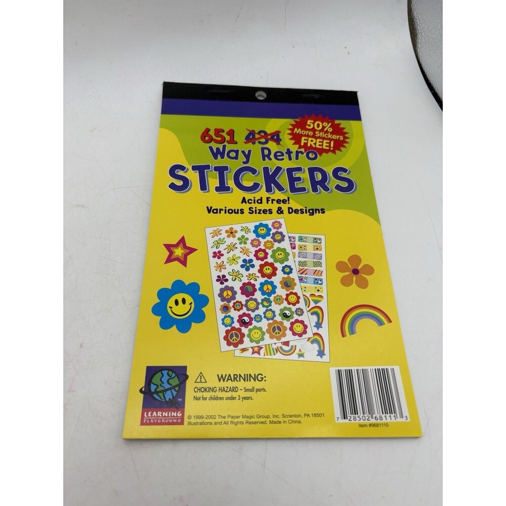 Vintage Y2K Paper Magic Way Retro 651 Stickers Smiley Peace Rainbow 2002